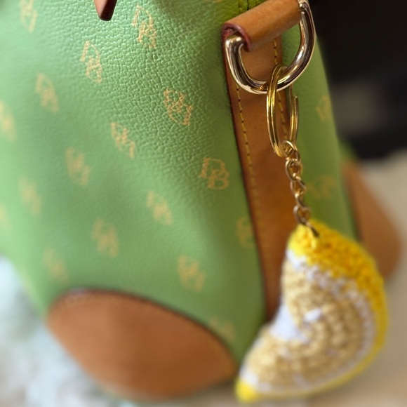 Dooney & Bourke Green and Tan Satchel - Picture 4 of 10